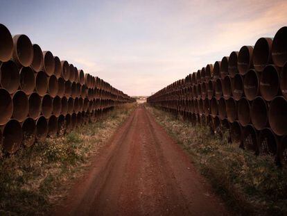 Conductos del oleoducto Keystone XL a su paso por Gascoyne (Dakota del Norte).