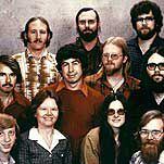 El equipo fundacional de Microsoft, con Gates en el extremo izquierdo.