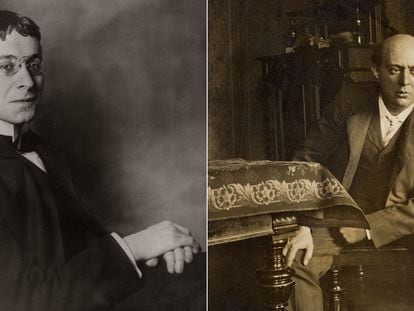 A la izquierda, Karl Kraus en una foto de 1908 (ATELIER D’ORA). A la derecha, Arnold Schönberg, retratado en 1907 (ARNOLD SCHÖNBERG CENTER).