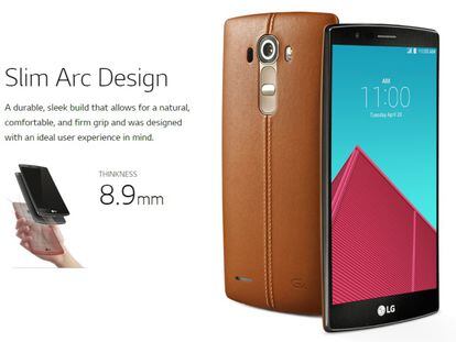 El LG G4 contará con un diseño curvado, menos pronunciado al LG G Flex 2 y sin ser flexible, pero con un grosor final de 8,9 mm.