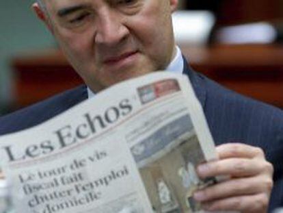 El ministro franc&eacute;s de Finanzas, Pierre Moscovici, en la &uacute;ltima reuni&oacute;n del Ecofin.