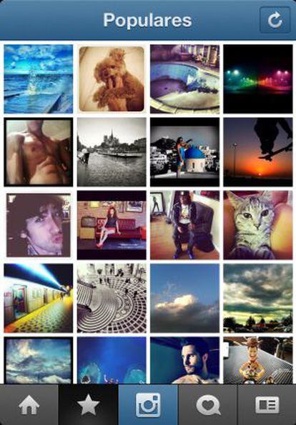 Conjunto de imágenes populares en Instagram