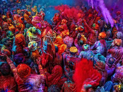 Cebraci&oacute;n del festival de Holi en la regi&oacute;n india de Uttar Pradesh. 