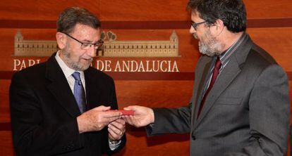 El presidente del Parlamento y el de la Cámara de Cuentas, este martes.