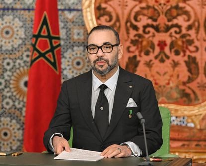 Mohamed VI durante su discurso del aniversario de la Marcha Verde en la noche del sábado