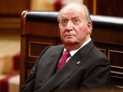 El rey Juan Carlos I en el Congreso, el pasado 6 de diciembre de 2018.