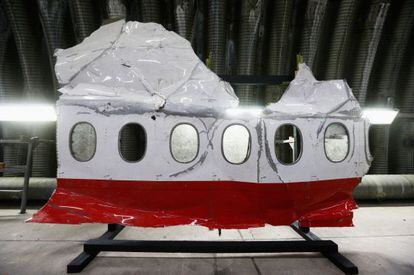 Restos del fuselaje del MH17.