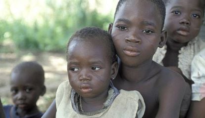 Un grupo de niños, en Ghana.