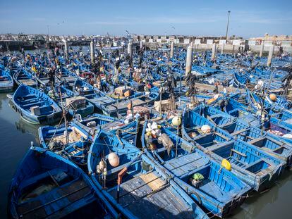 Barcas de pesca en el puerto de Essauira, en el sur de Marruecos.