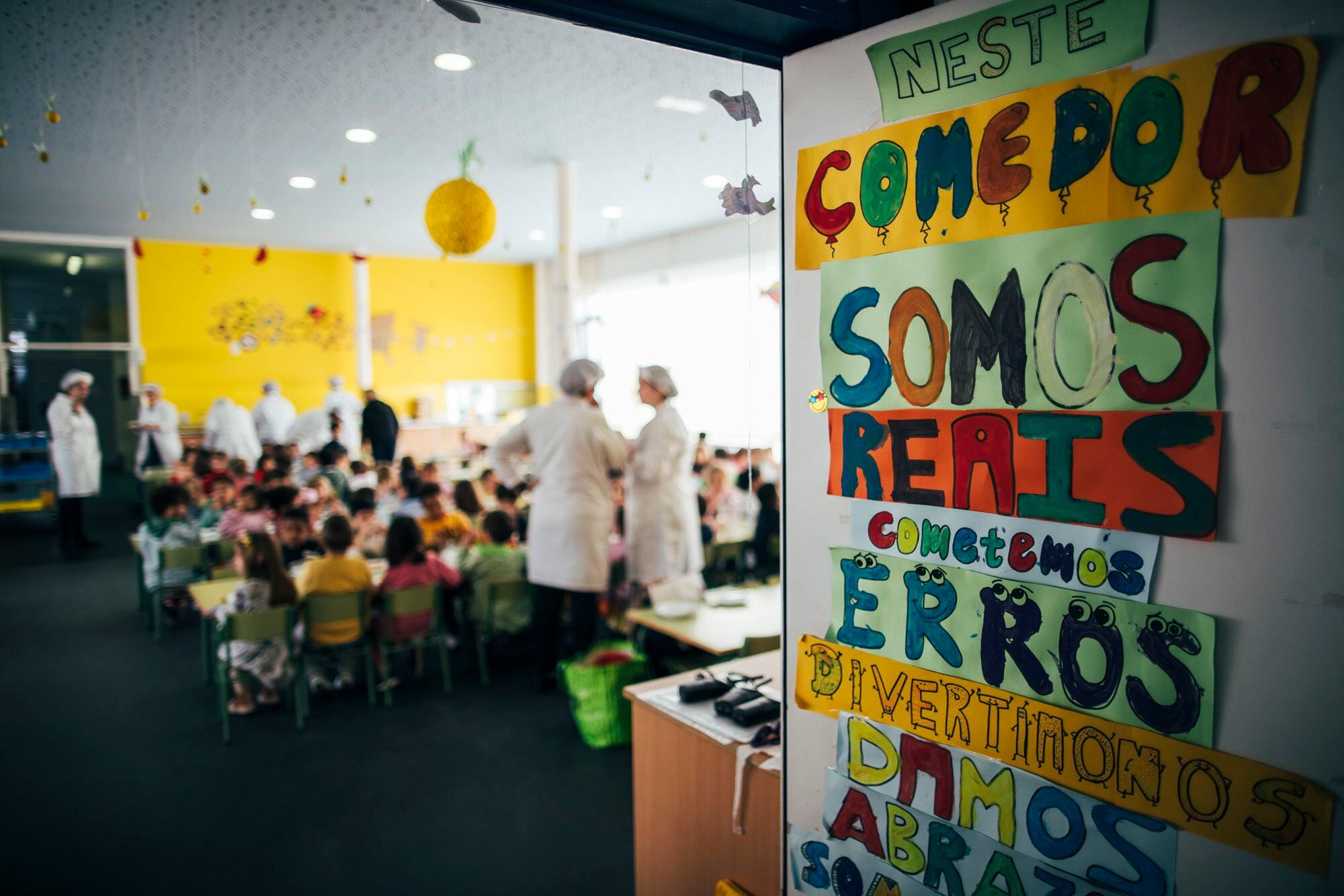 Hora del comedor de la escuela infantil Milladoiro, en el concello de Ames. 