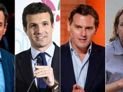 Pedro Sánchez, Pablo Casado, Albert Rivera y Pablo Iglesias.