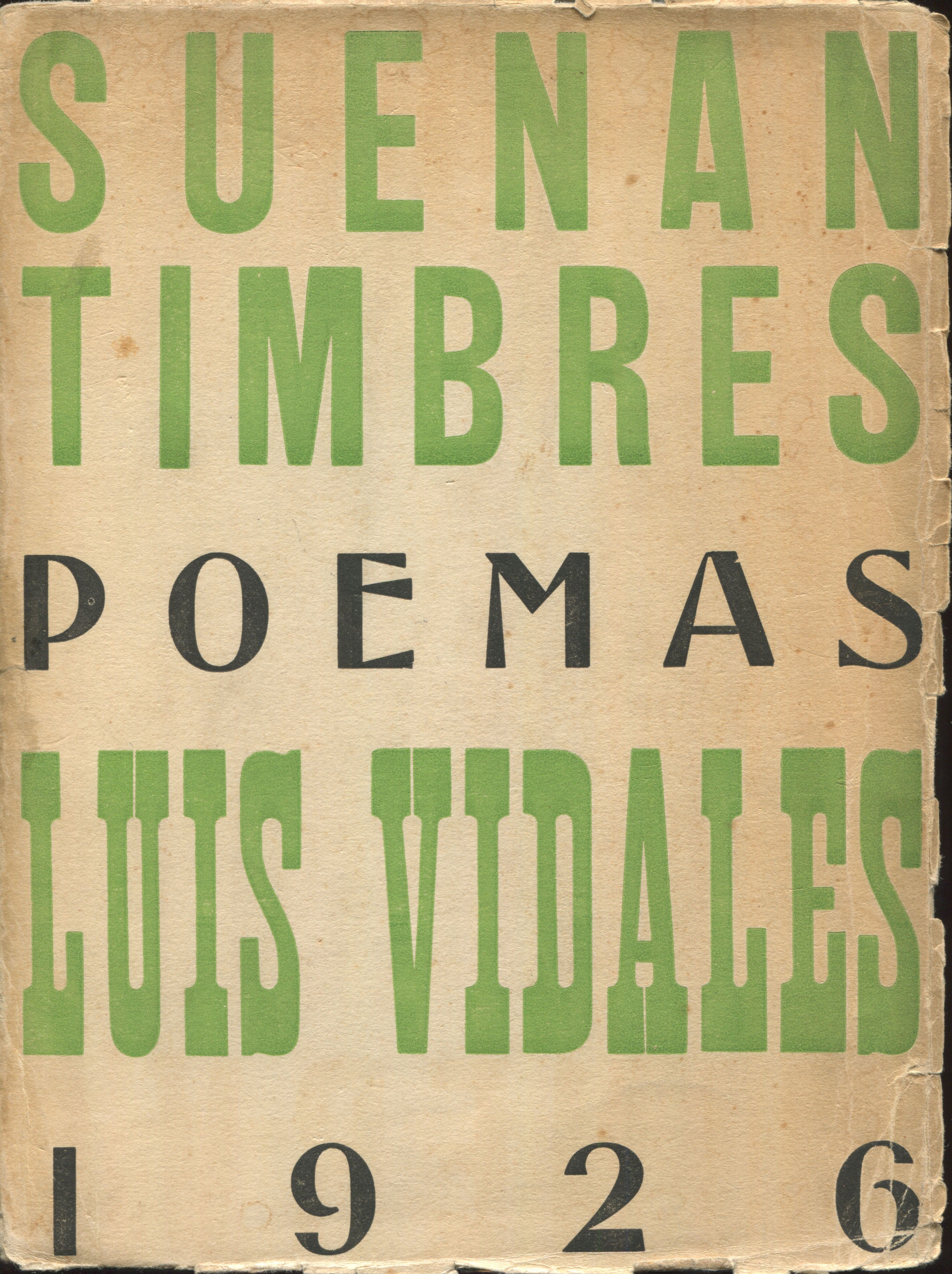 Poemario de Luis Vidales 'Suenan Timbres', de 1926.