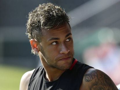 Neymar, en la Ciudad Deportiva Joan Gamper. 