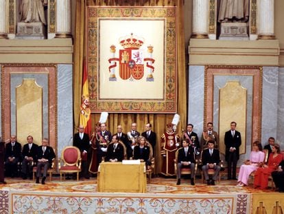 Jura de la Constitución en el Congreso del entonces Príncipe de Asturias, el 30 de enero de 1986.