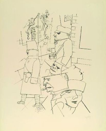 George Grosz. 'Carnaval sangriento', 1915-1916. Transferencia litográfica. Colección particular.