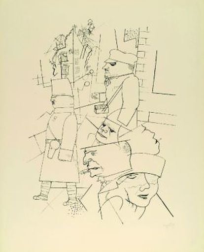 George Grosz. &#039;Carnaval sangriento&#039;, 1915-1916. Transferencia litogr&aacute;fica. Colecci&oacute;n particular. 