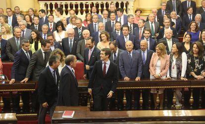 Pablo Casado preside la reunión del Grupo Popular en el Senado, el pasado 11 de septiembre.
