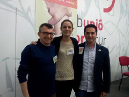 Los portavoces de Iniciativa Miquel Real, Mireia Mollà y Paco García, de derecha a izquierda.