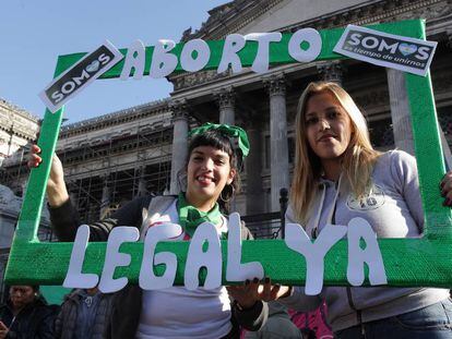 Una protesta en Buenos Aires a favor del aborto legal. 