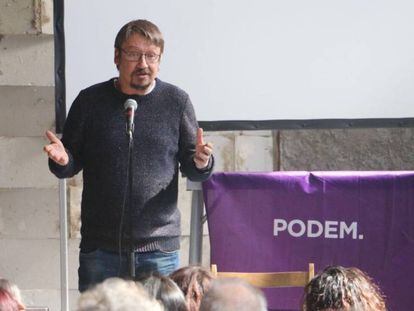 Xavier Domènech, en un acto de Podem.