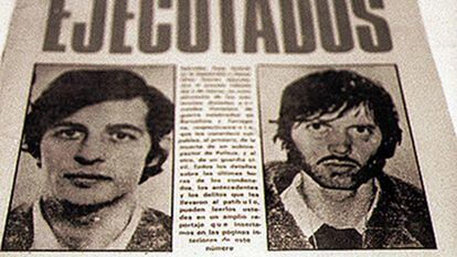 Retrats de Georg M. W. (Heinz Ches) i Salvador Puig Antich, el 2 de març de 1974, al diari 'El Caso'