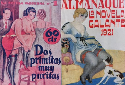 Dos exemplars de revistes eròtiques editades a Barcelona els anys 20 i 30.