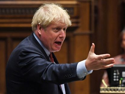 Boris Johnson, este miércoles, en la sesión de control de la Cámara de los Comunes, en Londres.
