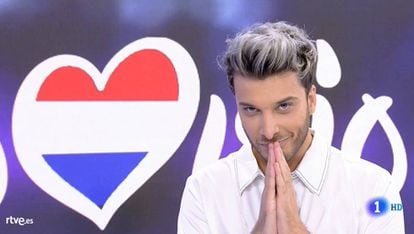Blas Cantó, en su presentación como representante español en Eurovisión 2020.