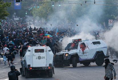 Una imagen de las protestas este lunes en Valparaíso, Chile.