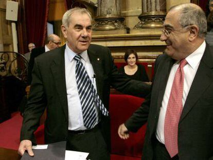 Ernest Maragall y Joaquim Nadal, durante un pleno en el Parlament