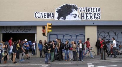 Ocupaci&oacute;n del Palacio del Cinema para la proyecci&oacute;n del documental sobre Patricia Heras.