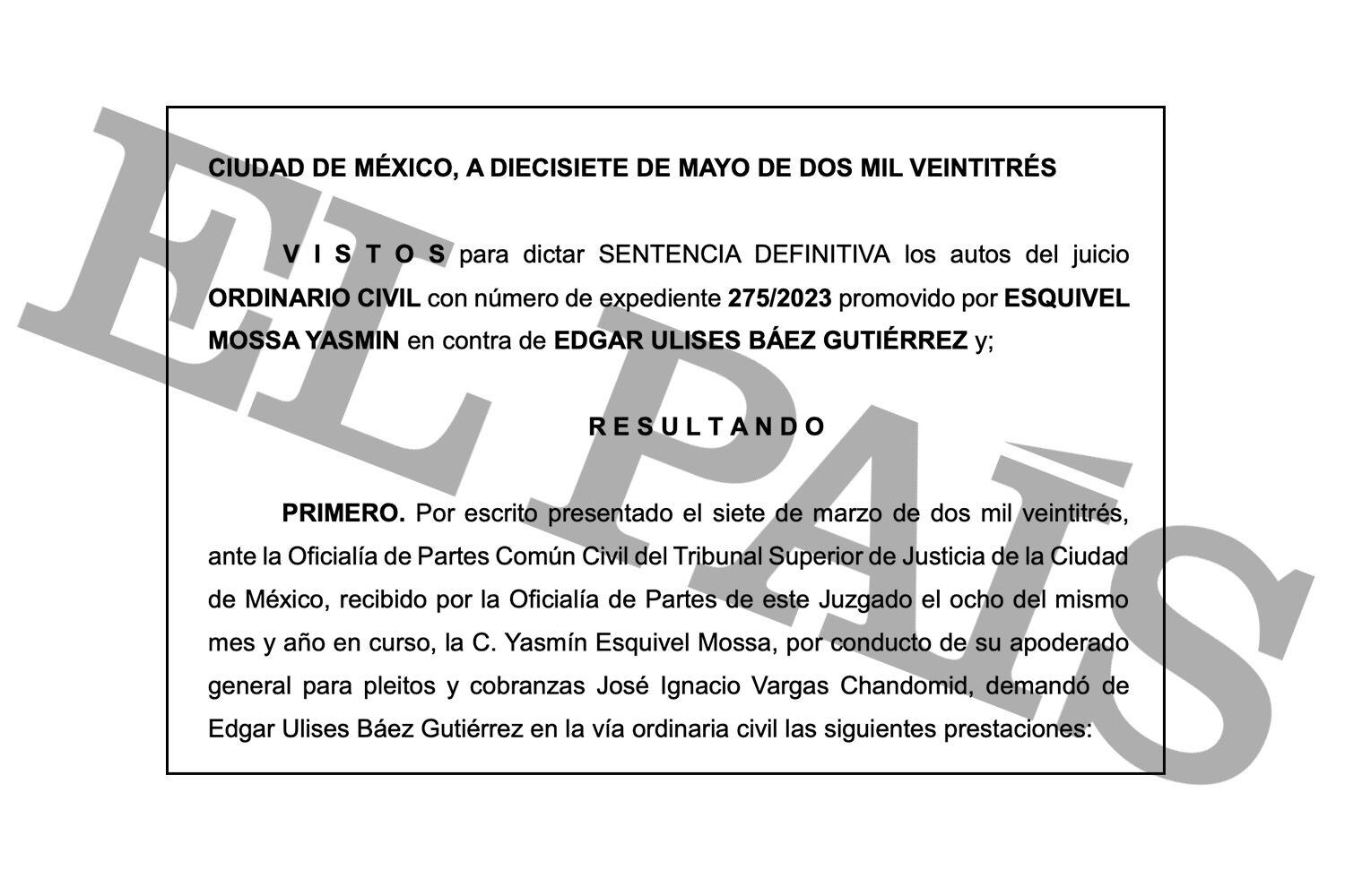 Fragmento de la sentencia de la jueza María Magdalena Malpica Cervantes.