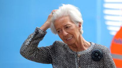 La presidenta del BCE, Christine Lagarde, en los cuarteles generales de la UE en Bruselas.