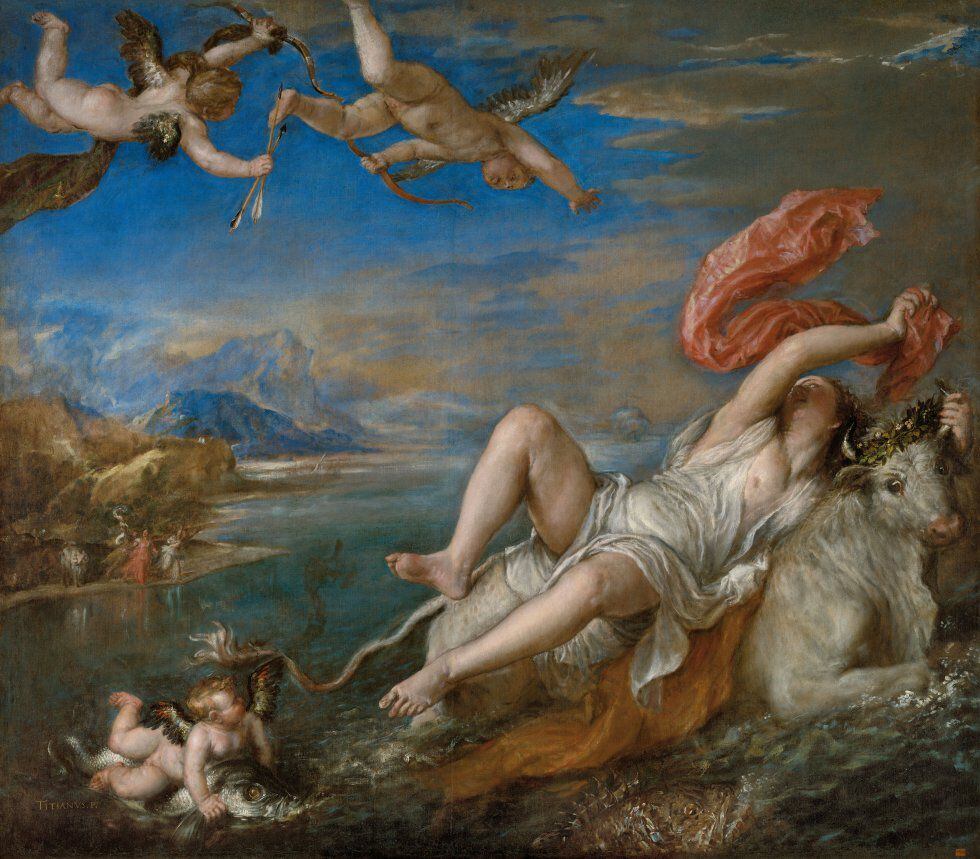'El rapto de Europa', de Tiziano, una de las 'poesías', prestada por el Isabella Stewart Gardner Museum.