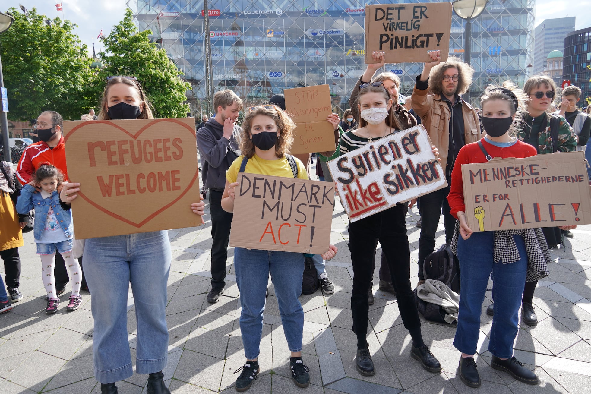 Protesta contra la deportación de refugiados sirios, el pasado 21 de mayo, en Copenhague.