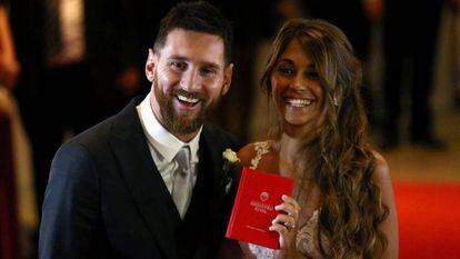 Lionel Messi y Antonella Roccuzzo, el pasado junio, el día de su boda.