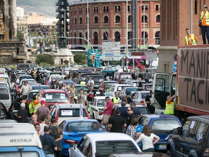 Protesta de la Plataforma de Afectados por las Restricciones Circulatorias.