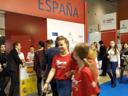 Uno de los pabellones de España en la Feria Internacional de Educación de Moscú, la semana pasada, donde fue país invitado.