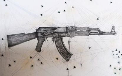 Dibujo del arma AK 47 – FEG 85.