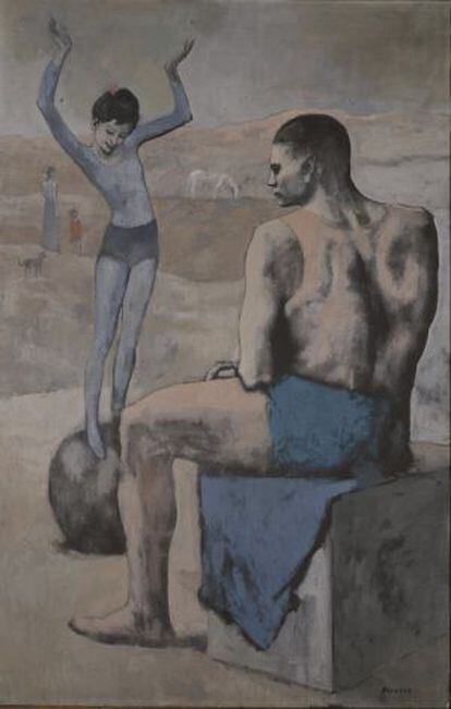 'La acróbata de la bola' de Pablo Picasso. La obra pertenece al museo Puhskin de Moscú y en 2011 estuvo durante tres meses en el Museo del Prado