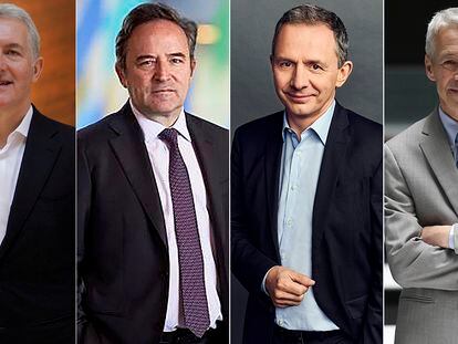 De izquierda a derecha, Ramón Laguarta, Paco Ybarra, Enrique Lores y Joaquín Duato.