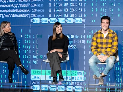 Desde la izquierda, Patricia Pastor, fundadora y GP de Next Tier Ventures, Paula Villamarín, CEO de LinkedAI, y Ricardo García, CEO y fundador de Flipflow.