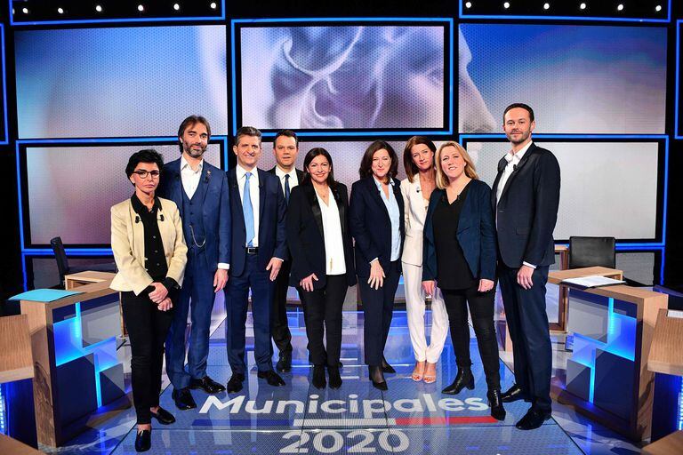 Foto del debate de este martes entre los candidatos a la alcaldía de París.