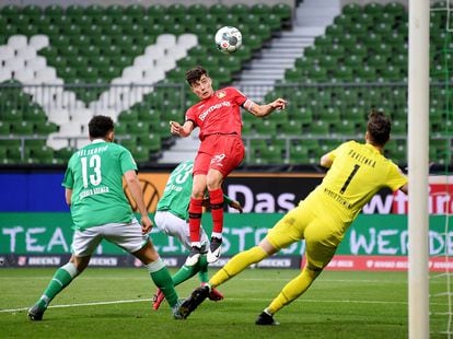 Havertz marca el primer gol del Bayer Leverkusen contra el Werder Bremen.