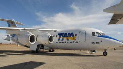 Un avión de TAM Bolivia.