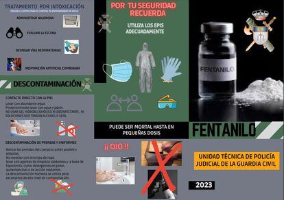 Leaflet distributed by the Civil Guard about fentanyl.