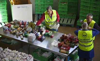 Recogida de productos para el Banco de Alimentos en Colmenar Viejo, en 2015.