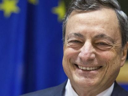 Mario Draghi, presidente del Banco Central Europeo (BCE), este lunes en Bruselas.