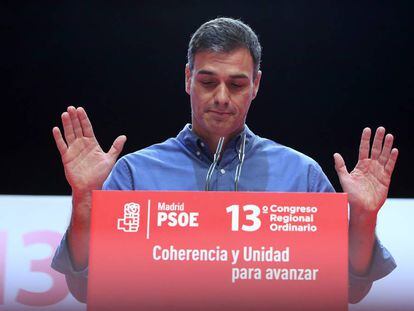Pedro Sanchez durante el 13 Congreso Regional Ordinario del Partido Socislista de Madrid.
