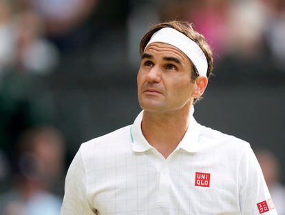 Roger Federer, durante un partido en la última edición de Wimbledon.